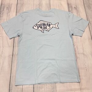 NWT Southern Lure Pinfish T Shirt Large Sky Blue Fish Beach Casual Mens